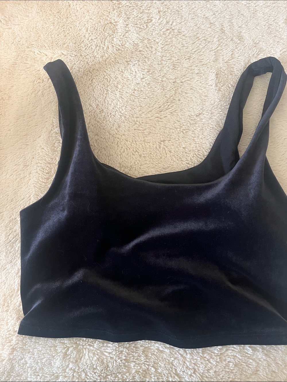 Women’s ATHLETA Black Velvet Crop Tank  Top Size Small New without tags